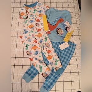 Kids Dinosaur Pajama Set - Blue and Multi-Color